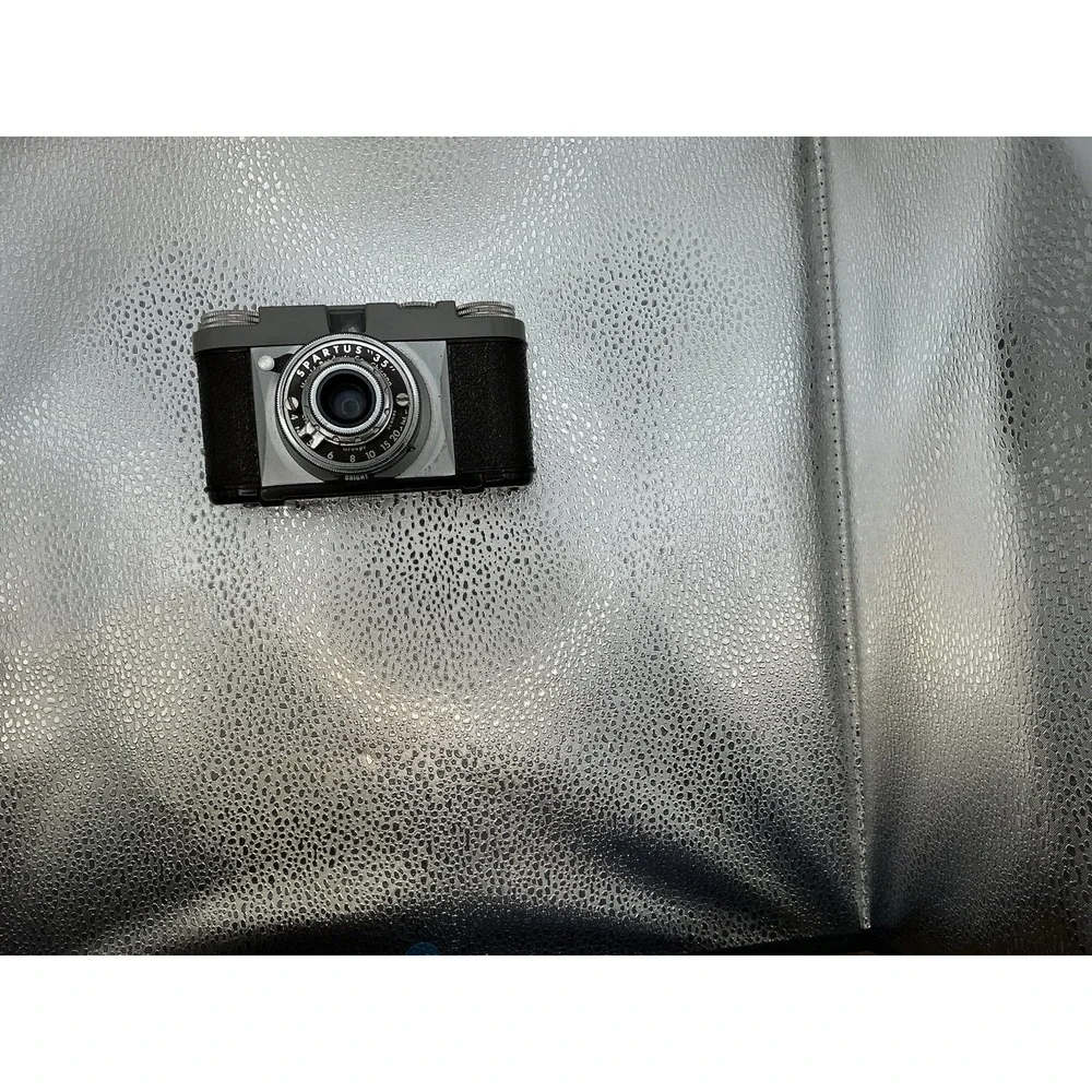 Vintage Spartus 35 35mm Bakelite Film Camera Leather Case Chicago 1950s Untested